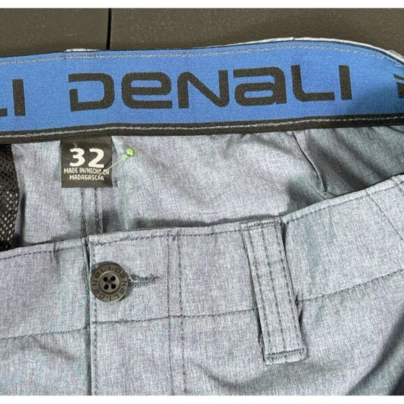 Denali Stretch Shorts Heather Navy Flat Front Mens 32 - Picture 4 of 10